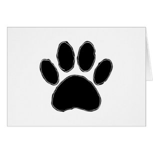 Dog Paw-tekening in zwart
