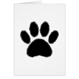 Dog Paw-tekening in zwart
