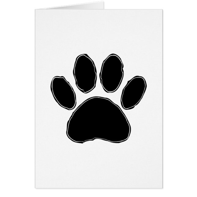 Dog Paw-tekening in zwart (Voorkant)