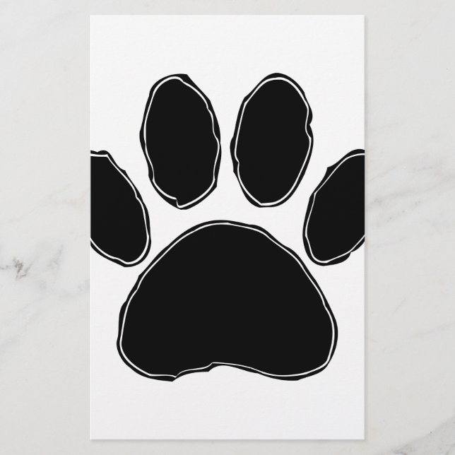 Dog Paw-tekening in zwart (Voorkant)