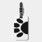 Dog Paw-tekening in zwart Bagagelabel (Voorkant verticaal)