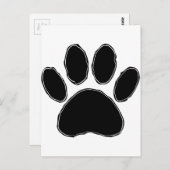 Dog Paw-tekening in zwart Briefkaart (Voorkant / Achterkant)