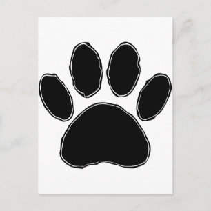 Dog Paw-tekening in zwart Briefkaart