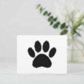 Dog Paw-tekening in zwart Briefkaart (Staand voorkant)