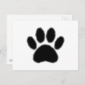 Dog Paw-tekening in zwart Briefkaart (Voorkant / Achterkant)