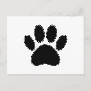 Dog Paw-tekening in zwart Briefkaart