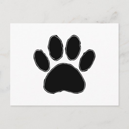 Dog Paw-tekening in zwart Briefkaart (Voorkant)