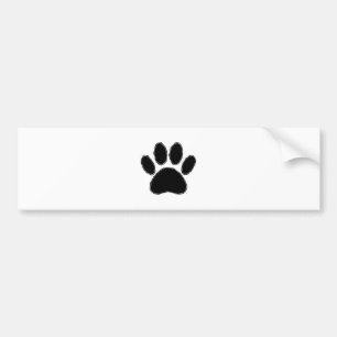 Dog Paw-tekening in zwart Bumpersticker
