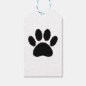 Dog Paw-tekening in zwart Cadeaulabel (Voorkant)