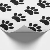 Dog Paw-tekening in zwart Cadeaupapier (Hoek)