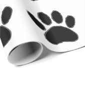 Dog Paw-tekening in zwart Cadeaupapier (Rol Hoek)