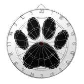 Dog Paw-tekening in zwart Dartbord (Voorkant)