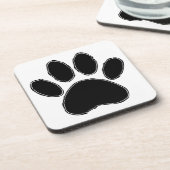 Dog Paw-tekening in zwart Drankjes Onderzetter (Linkerzijde)