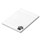 Dog Paw-tekening in zwart gelijnd Notitieblok (Linkerzijde)