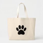 Dog Paw-tekening in zwart Grote Tote Bag (Voorkant)