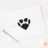 Dog Paw-tekening in zwart Hart Sticker (Envelop)