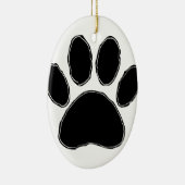 Dog Paw-tekening in zwart Keramisch Ornament (Rechts)
