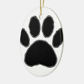 Dog Paw-tekening in zwart Keramisch Ornament (Links)