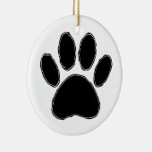 Dog Paw-tekening in zwart Keramisch Ornament (Rechts)