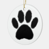 Dog Paw-tekening in zwart Keramisch Ornament (Links)