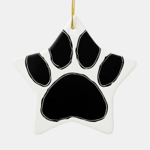 Dog Paw-tekening in zwart Keramisch Ornament