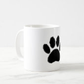 Dog Paw-tekening in zwart Koffiemok (Voorkant links)