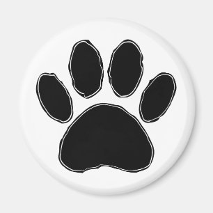 Dog Paw-tekening in zwart Magneet