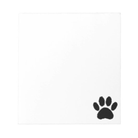 Dog Paw-tekening in zwart Notitieblok (Voorkant)