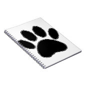 Dog Paw-tekening in zwart Notitieboek (Rechterzijde)
