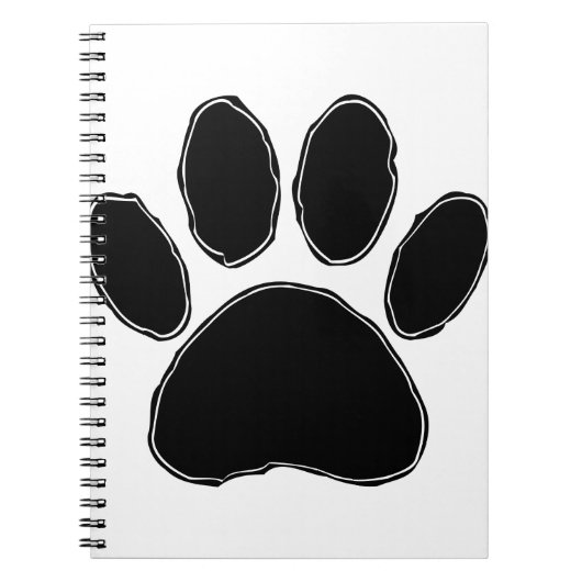 Dog Paw-tekening in zwart Notitieboek (Voorkant)