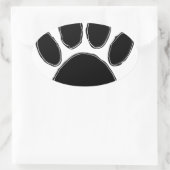 Dog Paw-tekening in zwart Ovale Sticker (Tas)