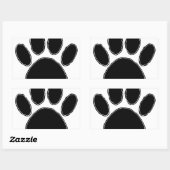 Dog Paw-tekening in zwart Rechthoekige Sticker (Vel)