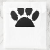 Dog Paw-tekening in zwart Rechthoekige Sticker (Tas)