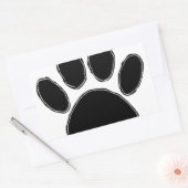 Dog Paw-tekening in zwart Rechthoekige Sticker (Envelop)