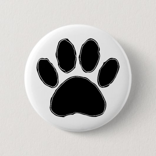 Dog Paw-tekening in zwart Ronde Button 5,7 Cm (Voorkant)