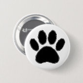 Dog Paw-tekening in zwart Ronde Button 5,7 Cm (Voorkant /achterkant)