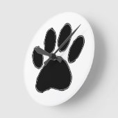 Dog Paw-tekening in zwart Ronde Klok (Hoek)