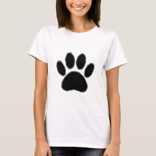 Dog Paw-tekening in zwart T-shirt