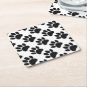 Dog Paw-tekening Kartonnen Onderzetters (Schuin)
