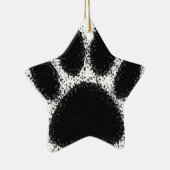 Dog Paw-tekening Keramisch Ornament (Rechts)