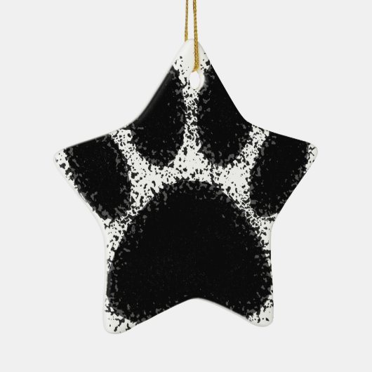 Dog Paw-tekening Keramisch Ornament (Rechts)