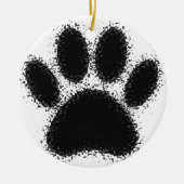 Dog Paw-tekening Keramisch Ornament (Voorkant)