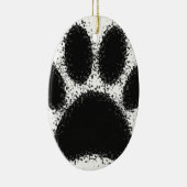 Dog Paw-tekening Keramisch Ornament (Rechts)