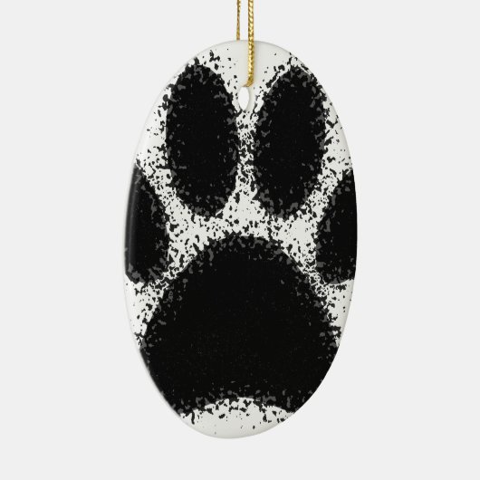 Dog Paw-tekening Keramisch Ornament (Rechts)