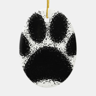 Dog Paw-tekening Keramisch Ornament