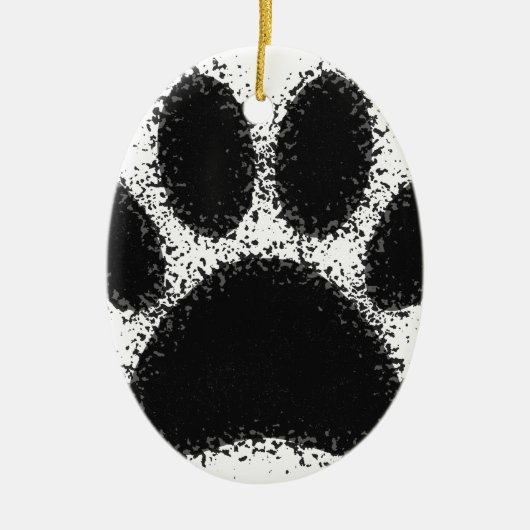 Dog Paw-tekening Keramisch Ornament (Voorkant)