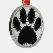 Dog Paw-tekening Metalen Ornament (Rechts)