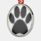 Dog Paw-tekening Metalen Ornament (Links)