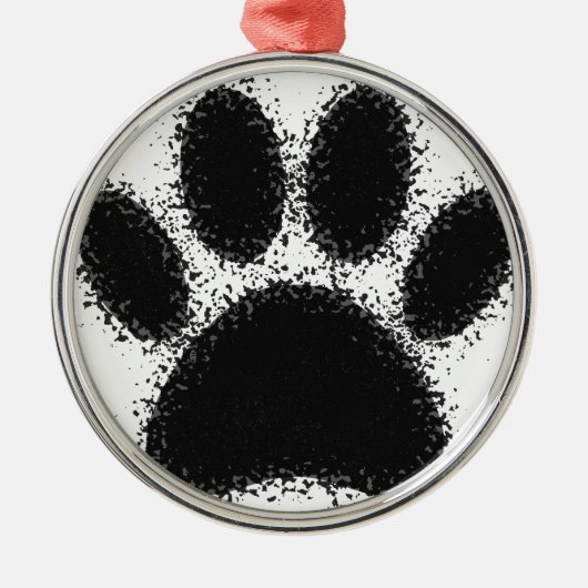 Dog Paw-tekening Metalen Ornament (Voorkant)
