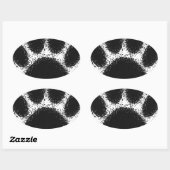 Dog Paw-tekening Ovale Sticker (Vel)